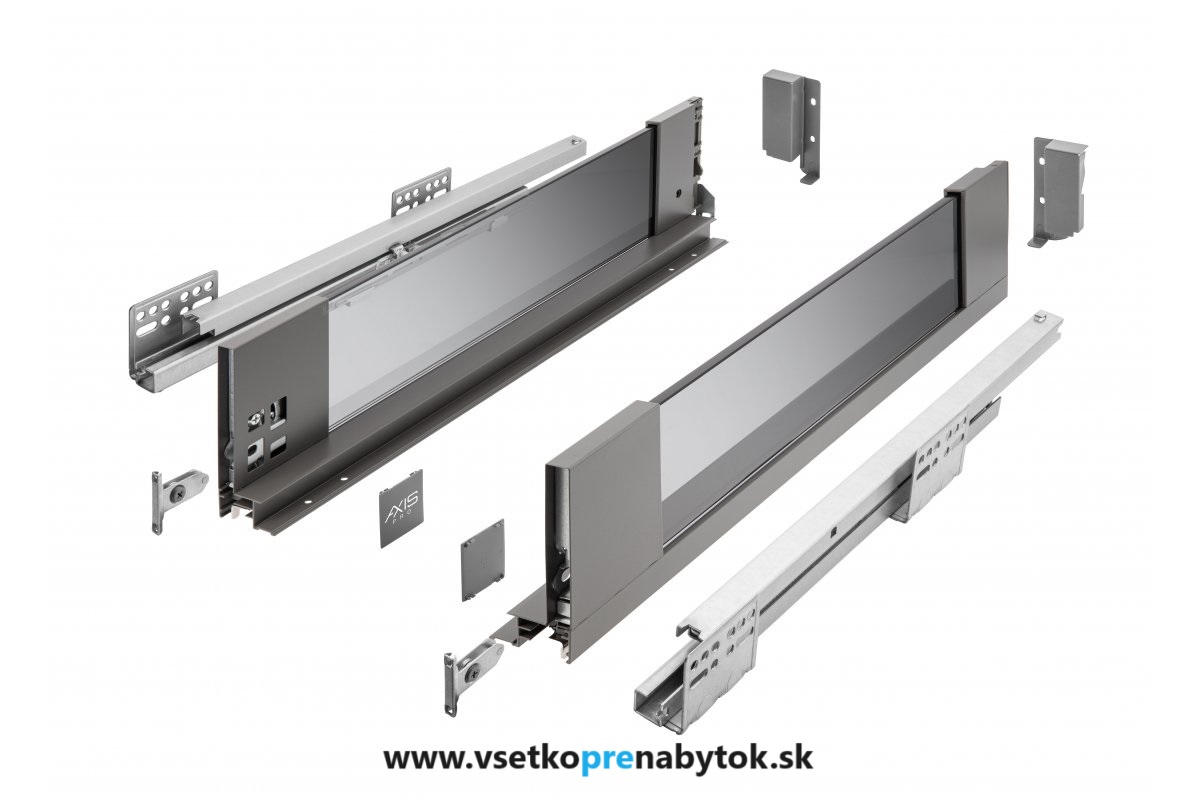 Zásuvka AXIS PRO GLASS "B" - stredná, výška H-116mm